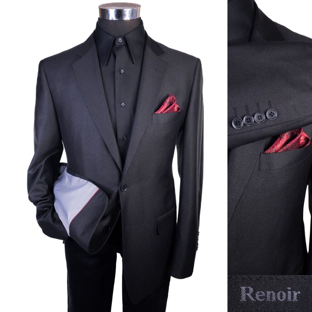 Renoir Sport Coat Dinner Jacket Holidays Blazer Sz 40R/L Two Button Poly Blend